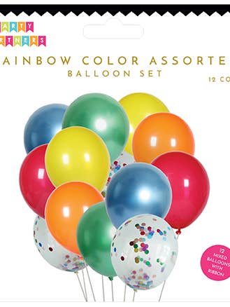 Rainbow Color Assorted Balloon Set for wholesale by Party Partners
