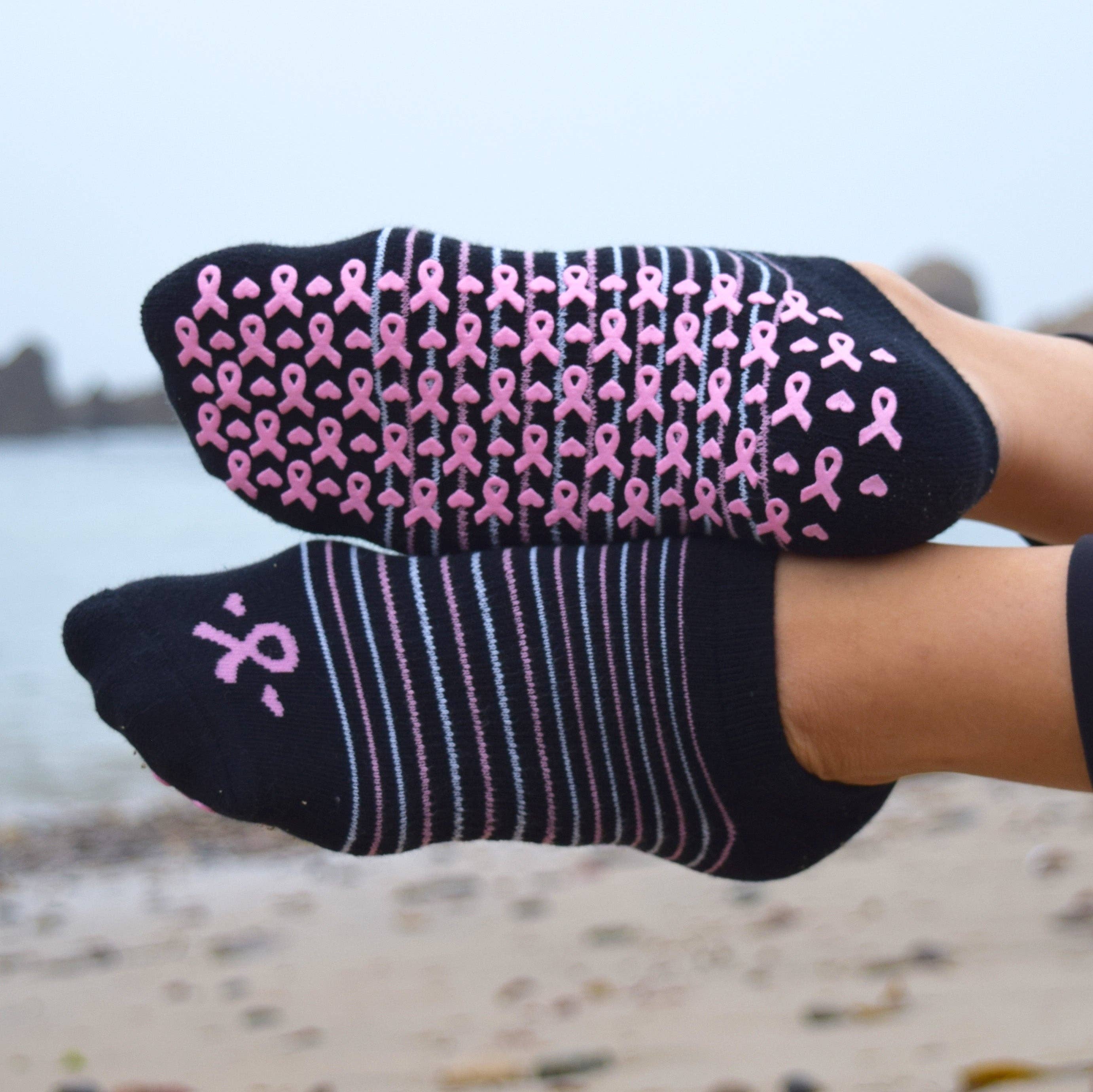 Life by Lexie - Wholesale Socks - Women's - Pink Ribbon Breast Cancer Sticky Socks2