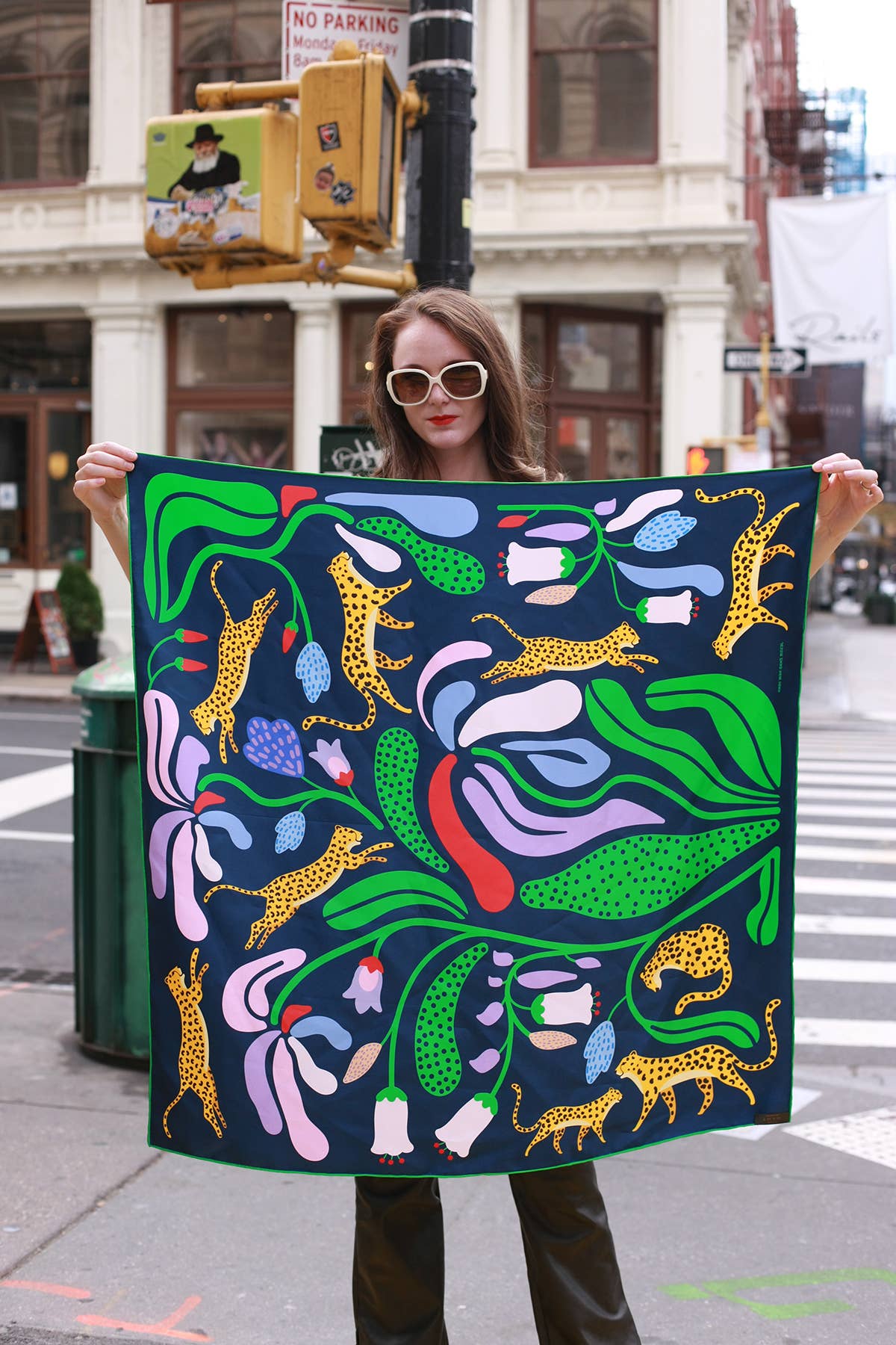 Jessie Zhao New York - Wholesale Scarf - Women's - Double Sided Silk Scarf Of Jungle Night1