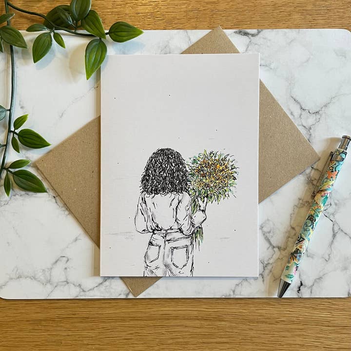 Bloemen Dame - Boeket aan de zijkant voor wholesale door Crafty Tinks