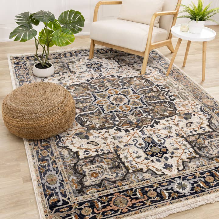Classic Traditional Grey Area Rug for wholesale by Koshani