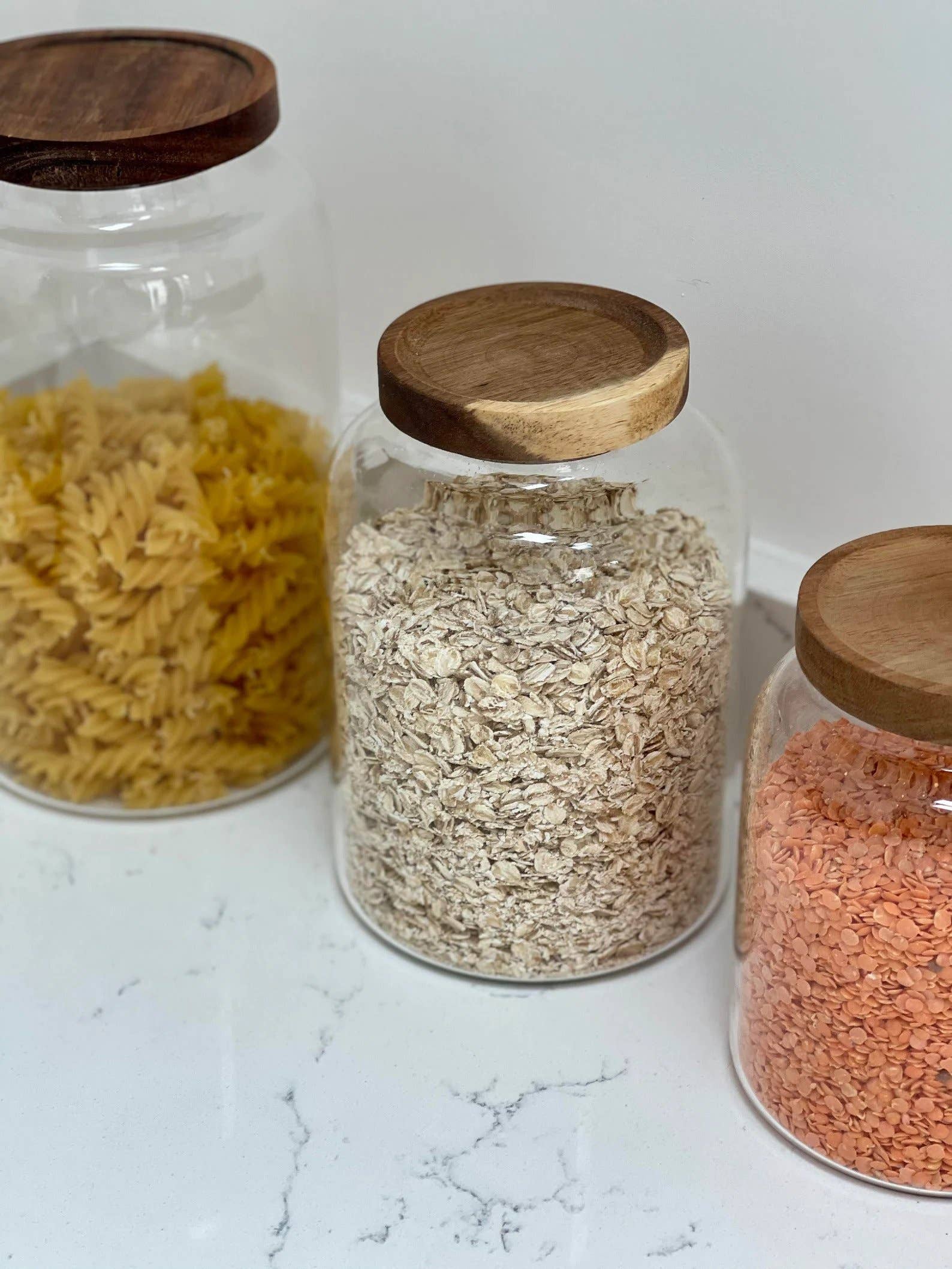 Little Crafts London LTD - Wholesale Jar - Large Acacia Pantry Jars with Acacia Wood Lid2