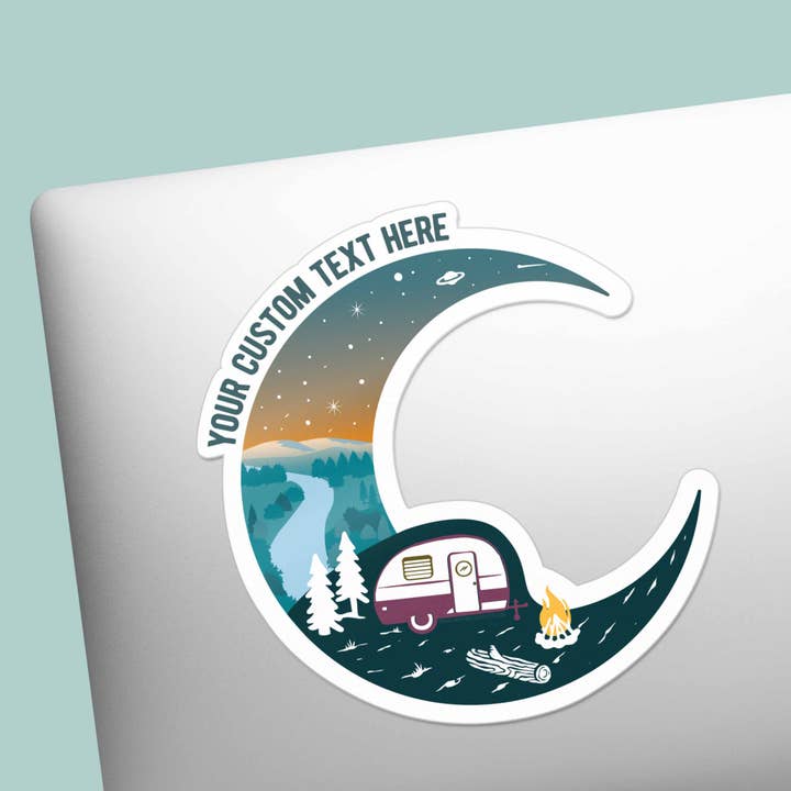 Sentinel Supply - Wholesale Sticker - Custom Forest RV Moon Stickers - Campground Name Drop Decals2