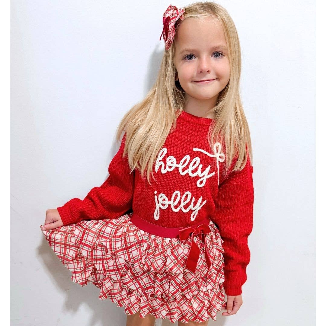 Sweet Wink - Wholesale Tutu - Kids - Christmas Plaid Bow Tiered Tutu - Kids Boutique Clothing6