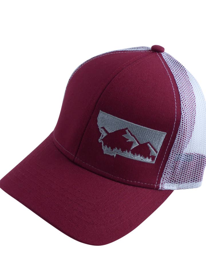 Gorro granate con gorro MT gris para venta al por mayor de Montana Tees