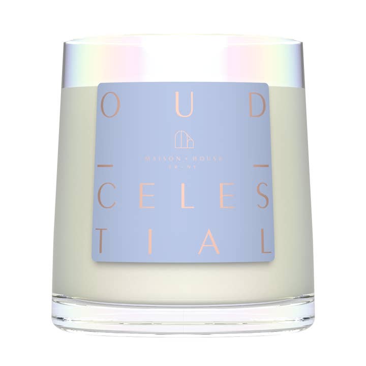 Vela con fragancia francesa Oud Celestial para venta al por mayor de Maison + House