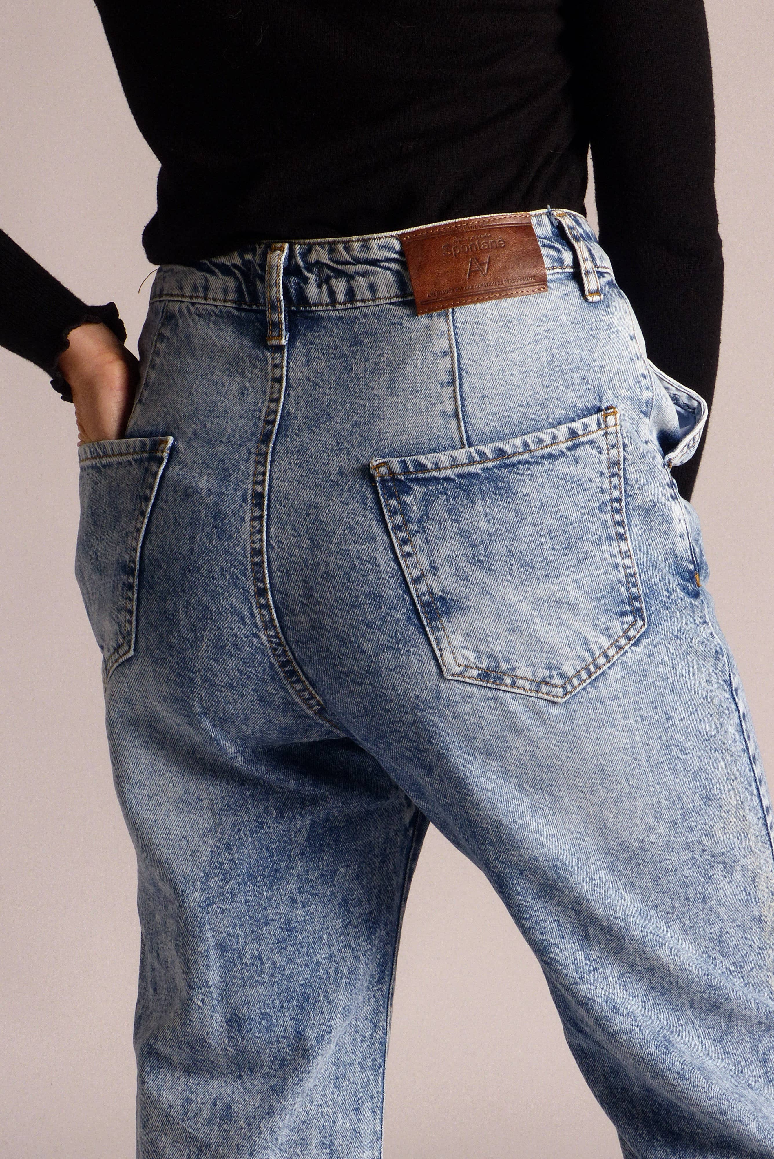 Blue Jean Mom femme -  Taille haute -  mom 80s revisité en vente sur Faire4