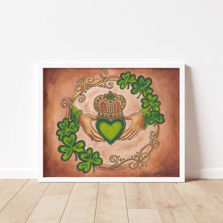 Irish Claddagh 8x10 Art Print for wholesale by Art By: Julianna McPherson