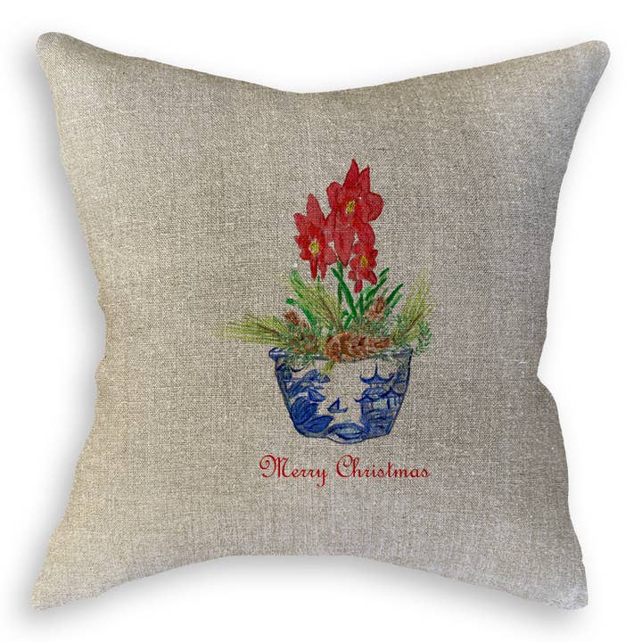 French Graffiti - Wholesale Tea Towel - Blue & White Bowl with Christmas Flower10