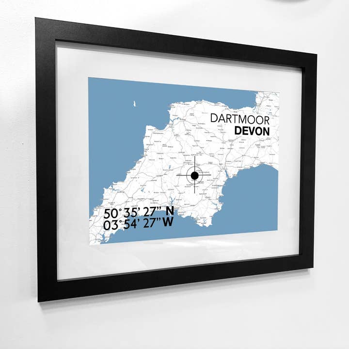 Dartmoor Landmark Map for wholesale by SeaKisses