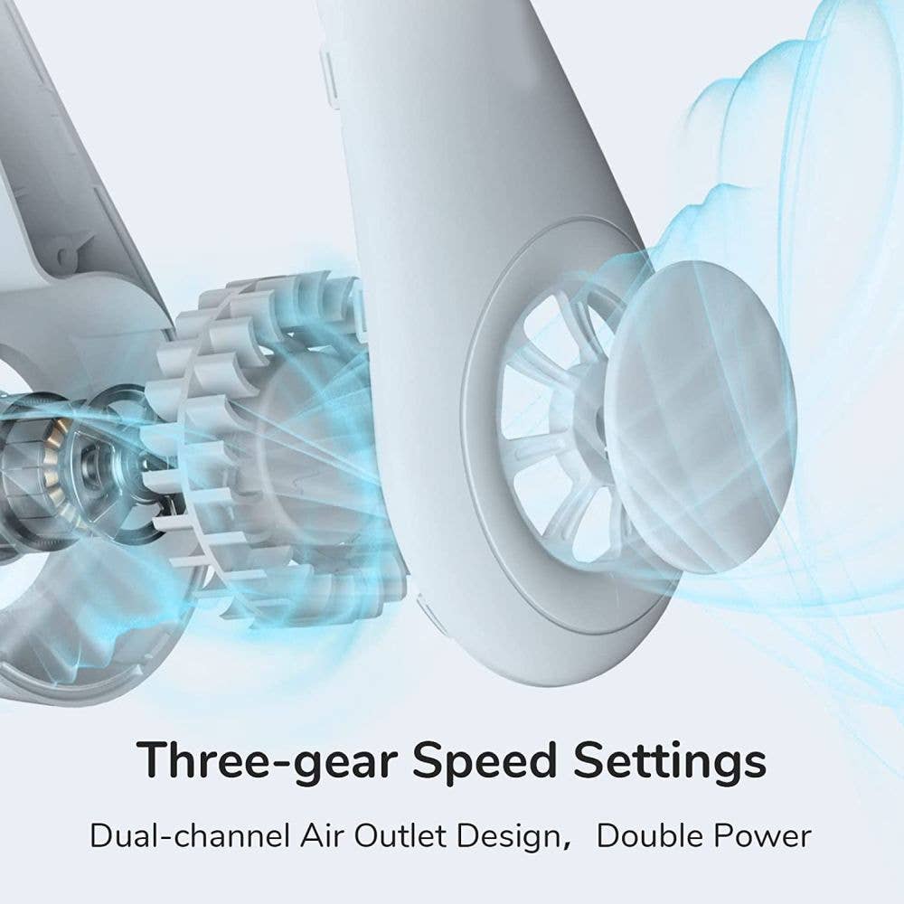 DGN Gadgets – Engroshandel Højttalere – (40 stk) bærbar nakkeventilator med 3 hastigheder, genopladelig og bladløs5