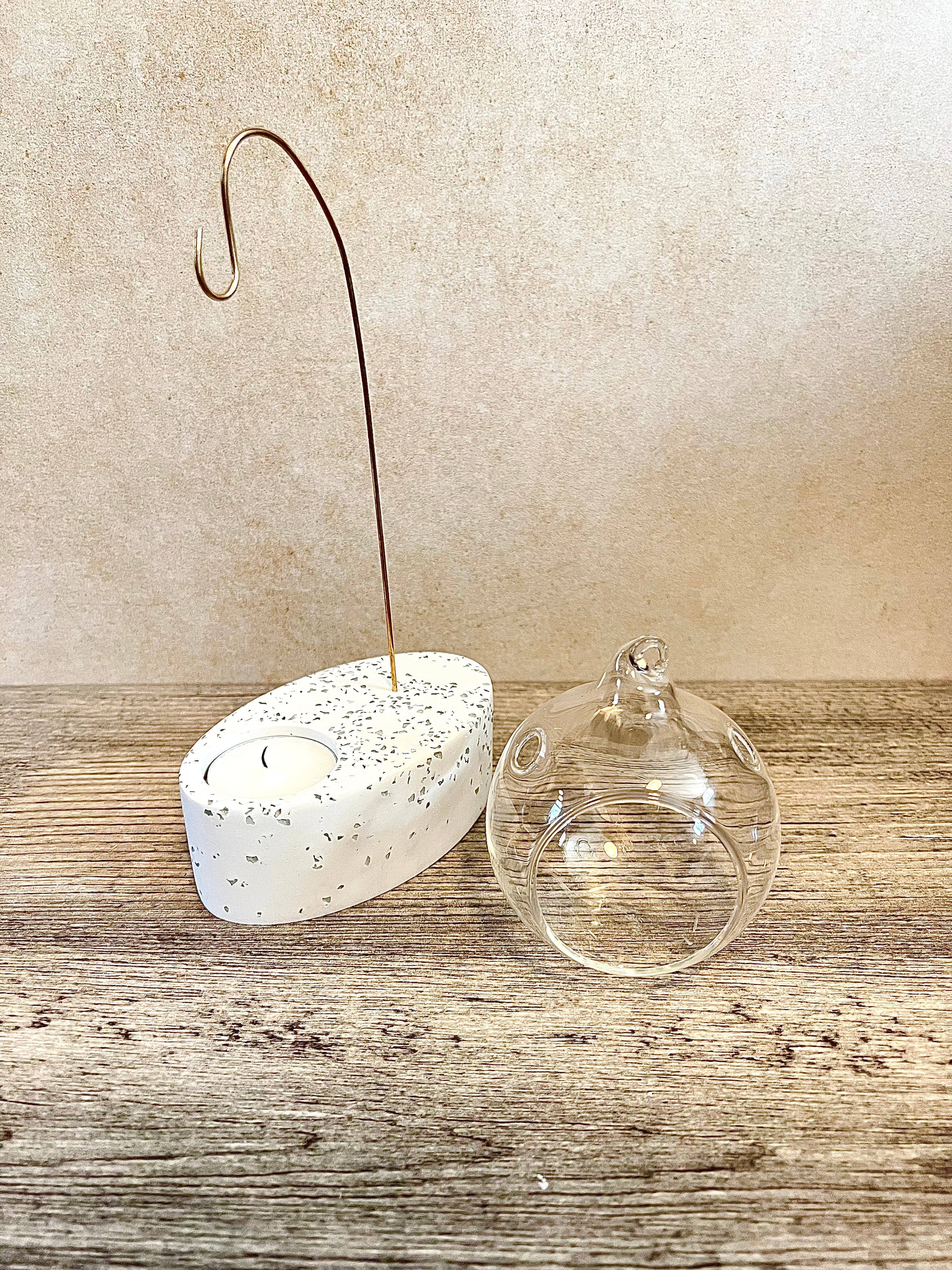 EMB Pretty – wholesale Vaxvärmare – ‘ICE QUEEN’ Jesmonite- och mässingsvaxvärmare med glaskupa6