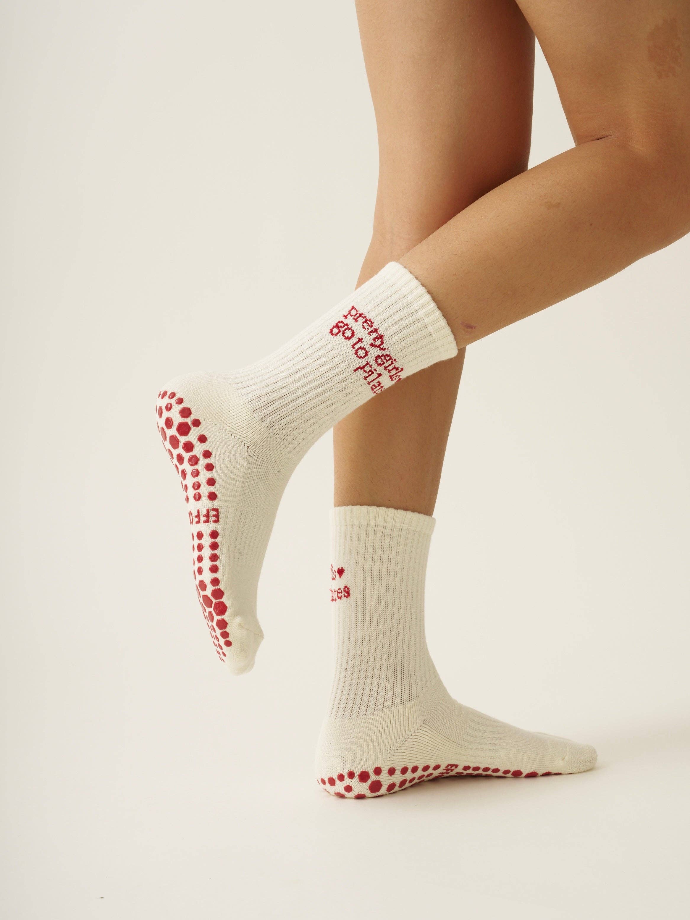 Effortless Club - Wholesale Socks - Women's - 🩰 Pilates Girl Grip Sock [Red], Pilates Socks5