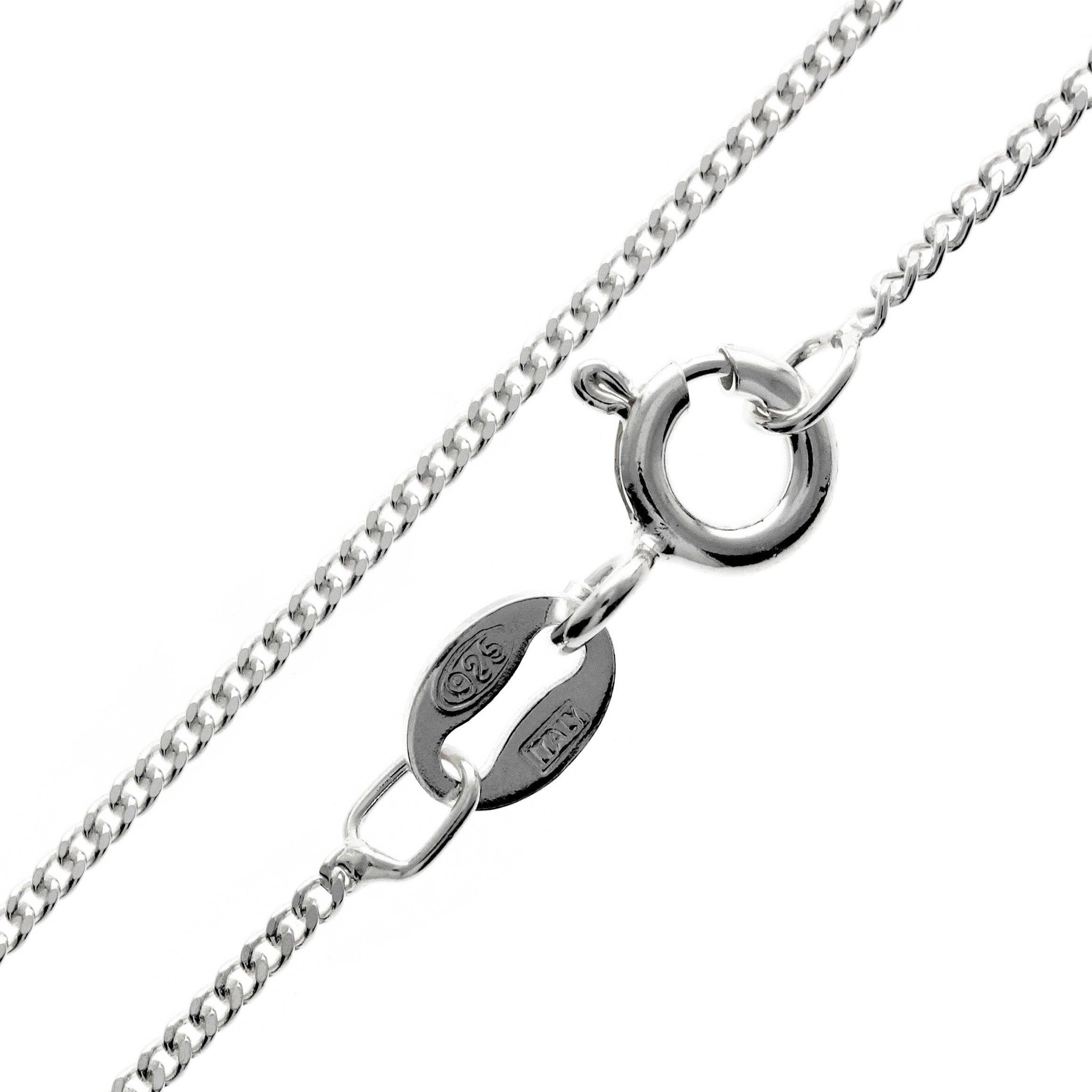 SilverAmber Jewellery - Wholesale Link & Chain Necklace - Made in Italy - 925 Sterling Silver Delicate Diamond Cut 1.1 mm chain - GCH0090