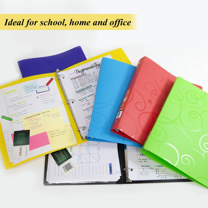BAZIC Products - Wholesale Binder - 1" Swirl Poly 3-Ring Binder w/ Pocket6
