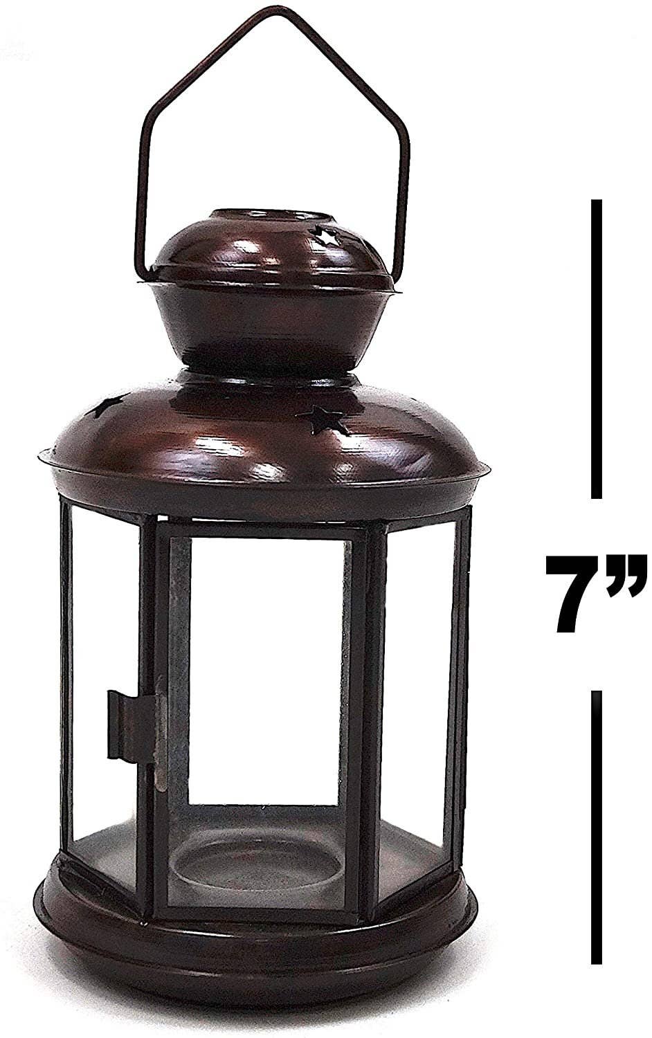 India Overseas Trading Corporation - Wholesale Lantern - Decorative Hurricane Lantern, Large, Dark Brown2