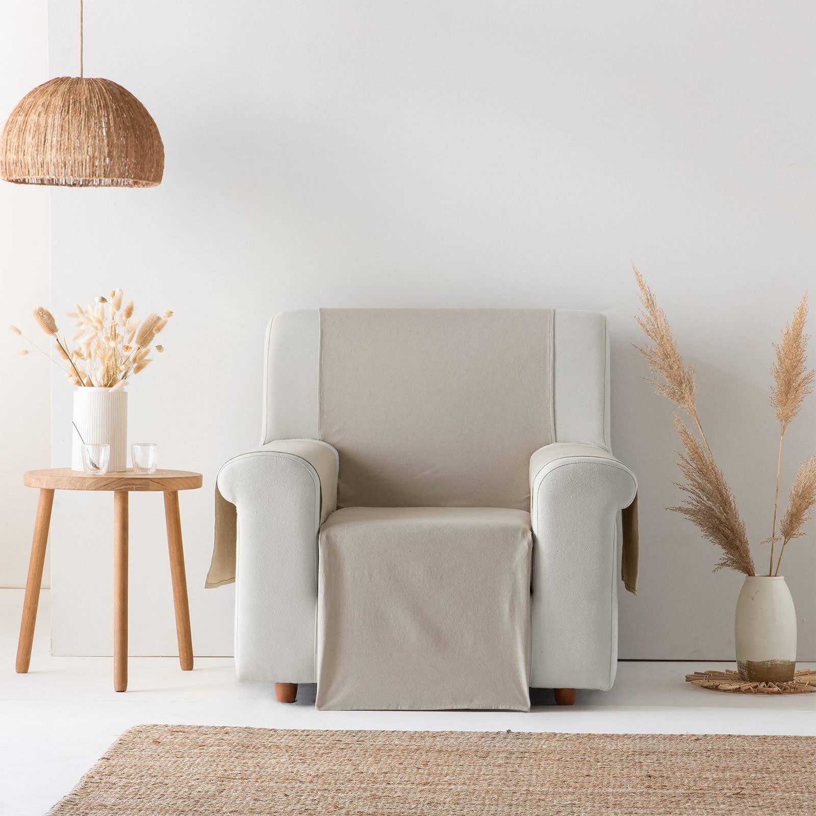 GAMUSI - Wholesale Chair/Sofa Slipcover - Smooth cotton plain sofa cover ALICANTE11