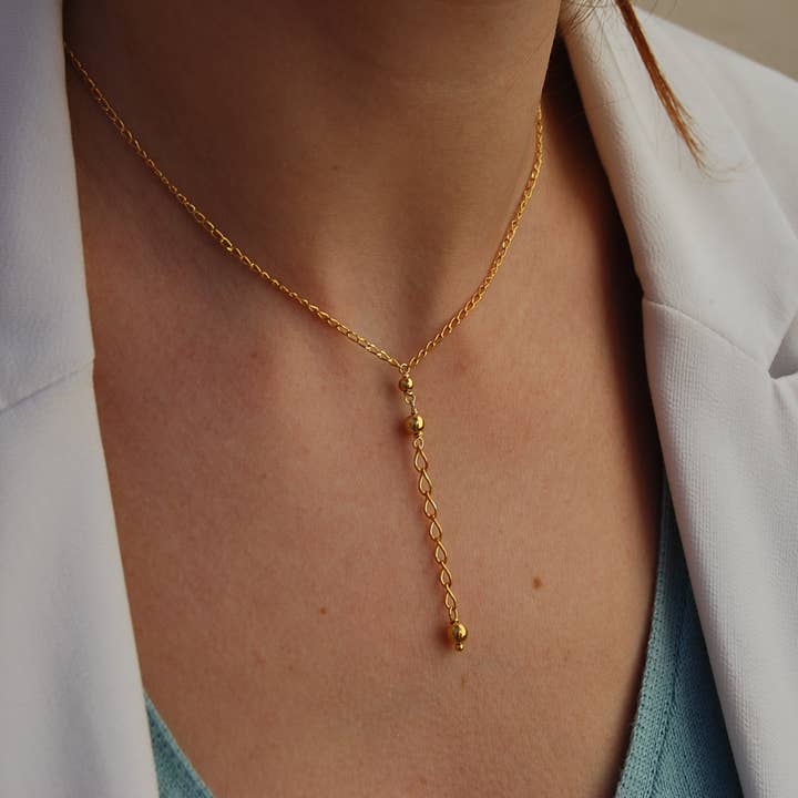 Yneda Jewels - Wholesale Y-Neck/Lariat Necklace - Long layered necklace, sterling silver necklace1