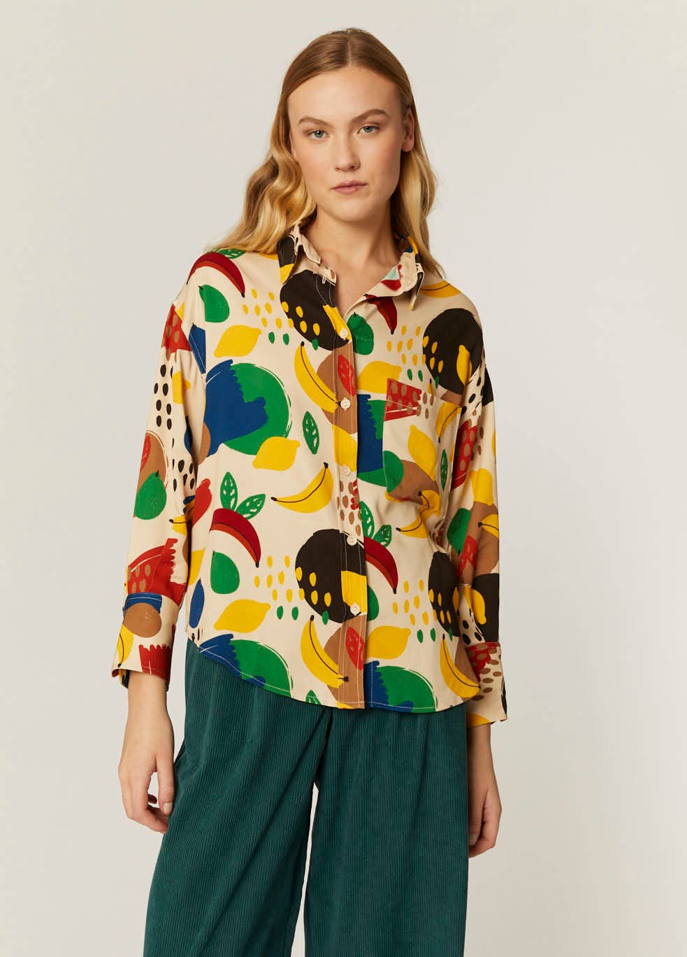 Pepaloves - Wholesale Button Down Shirt - Women's - CAMISA OVERSIZE FRUITY FALL2