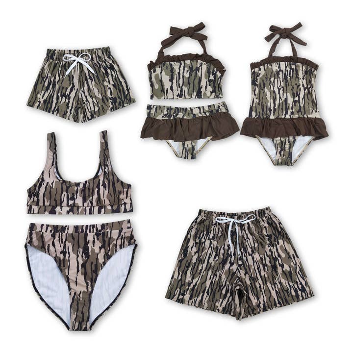 Yawoo Garments - Wholesale Two Piece Swimsuit - Women's - Camo print family summer swimsuit