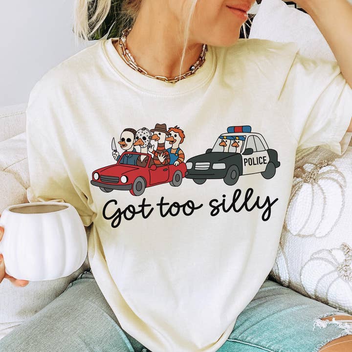 Chemise d'oie drôle d'Halloween, sweat-shirt canard trop farfelu pour la vente par NVC Ecommerce LLC