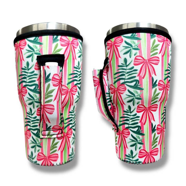 Drink Handlers - Wholesale Drink Huggers & Koozies - Christmas Bows 30oz Tumbler Handler™