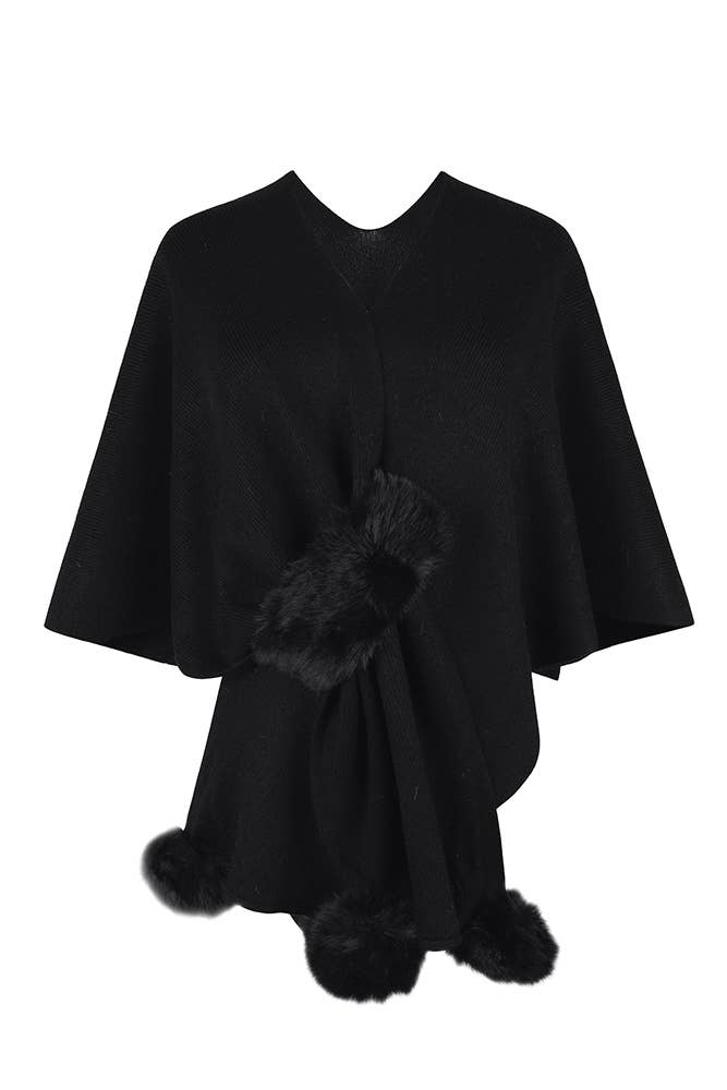 UNISHE – wholesale Kimono – Women's – Plain Surplice Fluffy Kimono Cape MMY1283