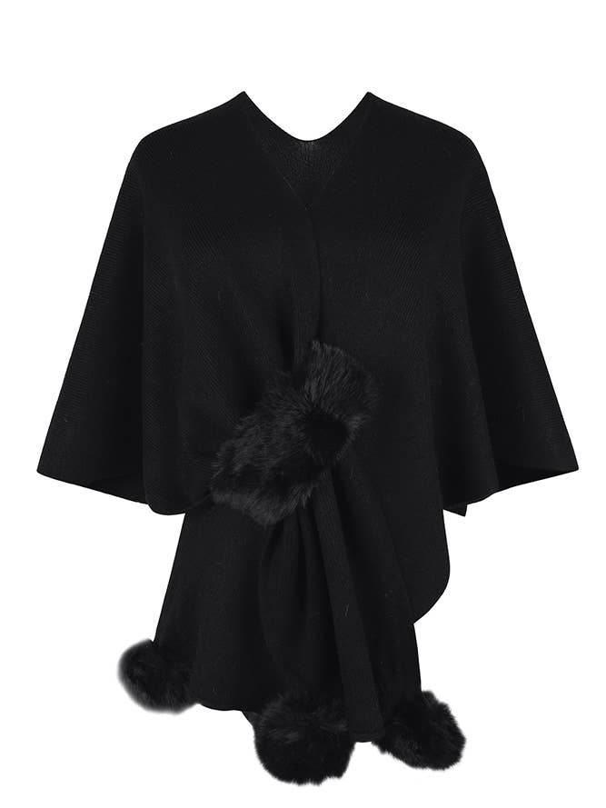 UNISHE – wholesale Kimono – Women's – Plain Surplice Fluffy Kimono Cape MMY1283