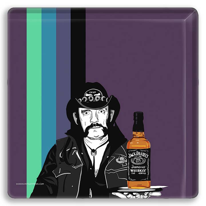 Lemmy At The Lounge Coaster for wholesale by Uptripping (Shannon Foley Henn)