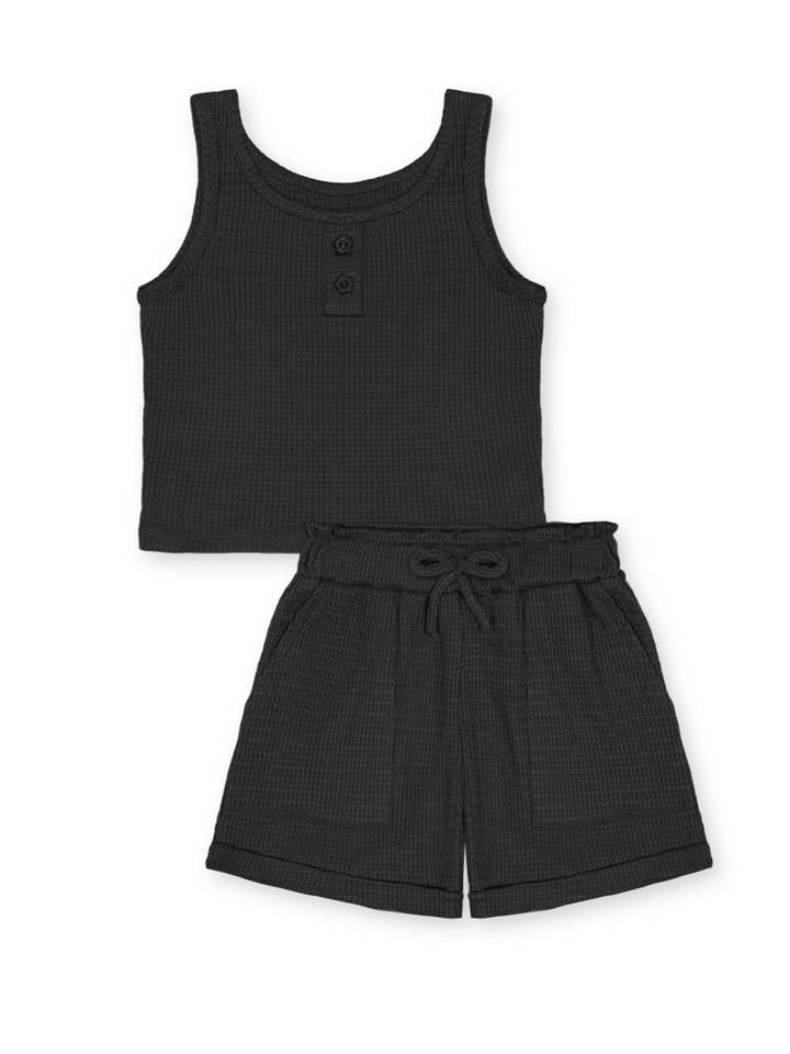 Cutie Patootie Clothing - Wholesale Top & Short Set - Kids - TKSS-D24-3335T Toddler's 2 pc Waffle Knit Short Set