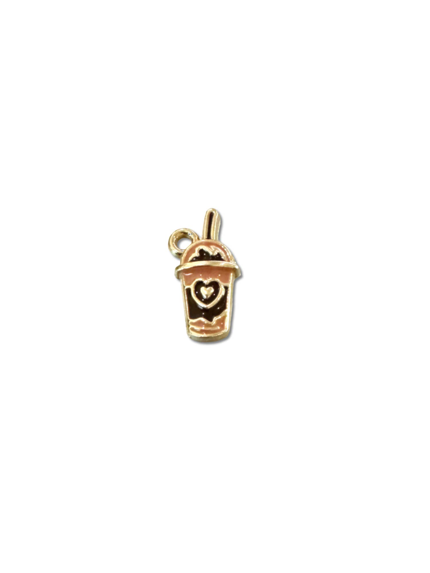 The Charm Bar Company - Wholesale Individual Charm/Pendant - * Gold Enamel Cafe Late Charm