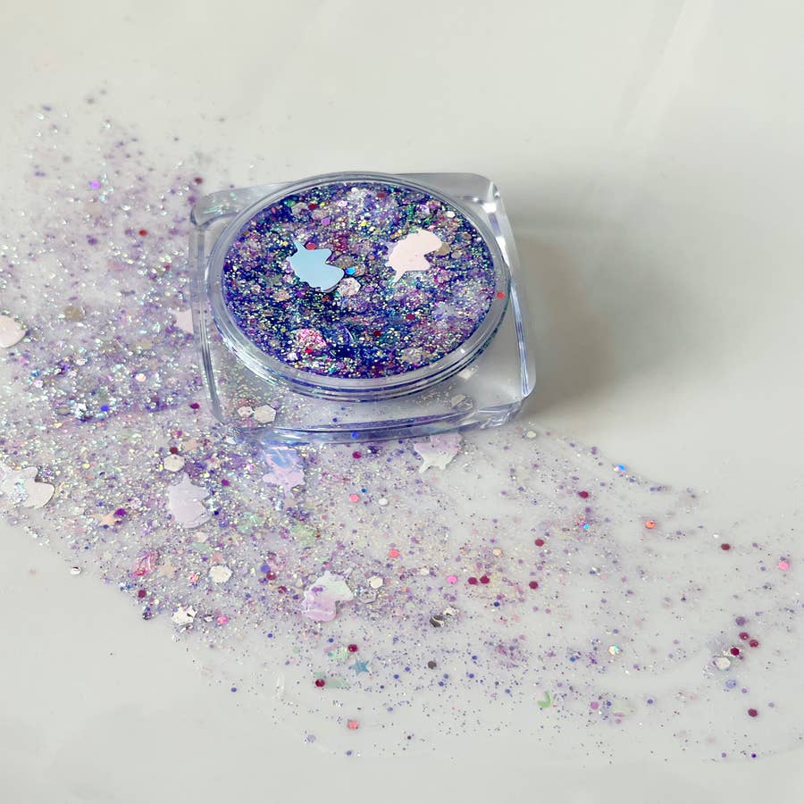 Moon Glitter Holographic Chunky Glitter 100% Cosmetic Glitter for Face,  Body, Nails, Hair and Lips - 0.10oz - Rose Gold 