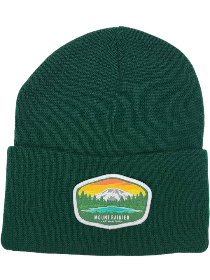 Mount Rainier Beanie – Sunrise Forest Patch for engroshandel hos PNW Apparel