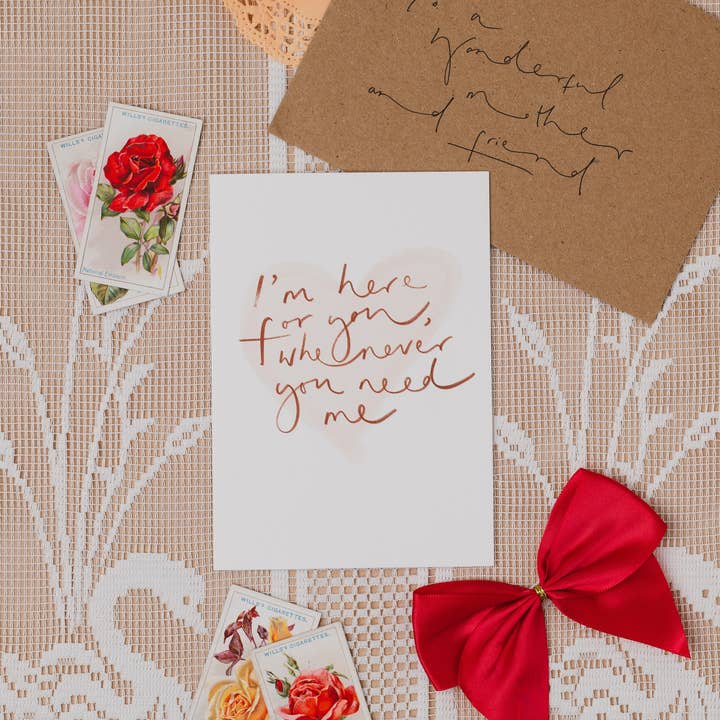 I'm Here for You Whenever you Need Me Thoughtful Card for wholesale by Oh Squirrel