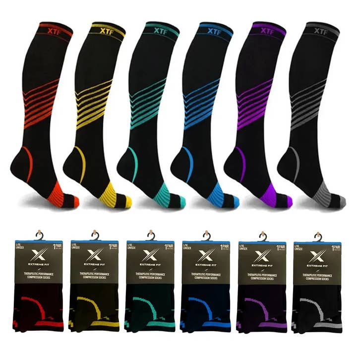 The American Gift Company (TAGCO) - Wholesale Socks - Unisex - KNEE-HIGH COMPRESSION SOCKS - ASSORTED DESIGNS