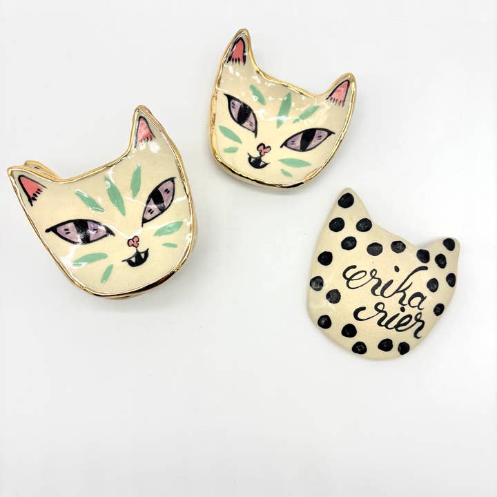 Erika Rier - Wholesale Jewelry Dish - Little Green Tiger Ring Dish with 22k Gold Luster5