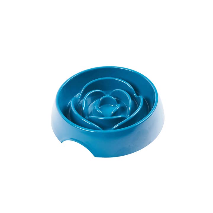 Pet Palette Distribution - Wholesale Pet Bowl - Cat/Dog - Messy Mutts Interactive Slow Feeder Blue 3 Cups