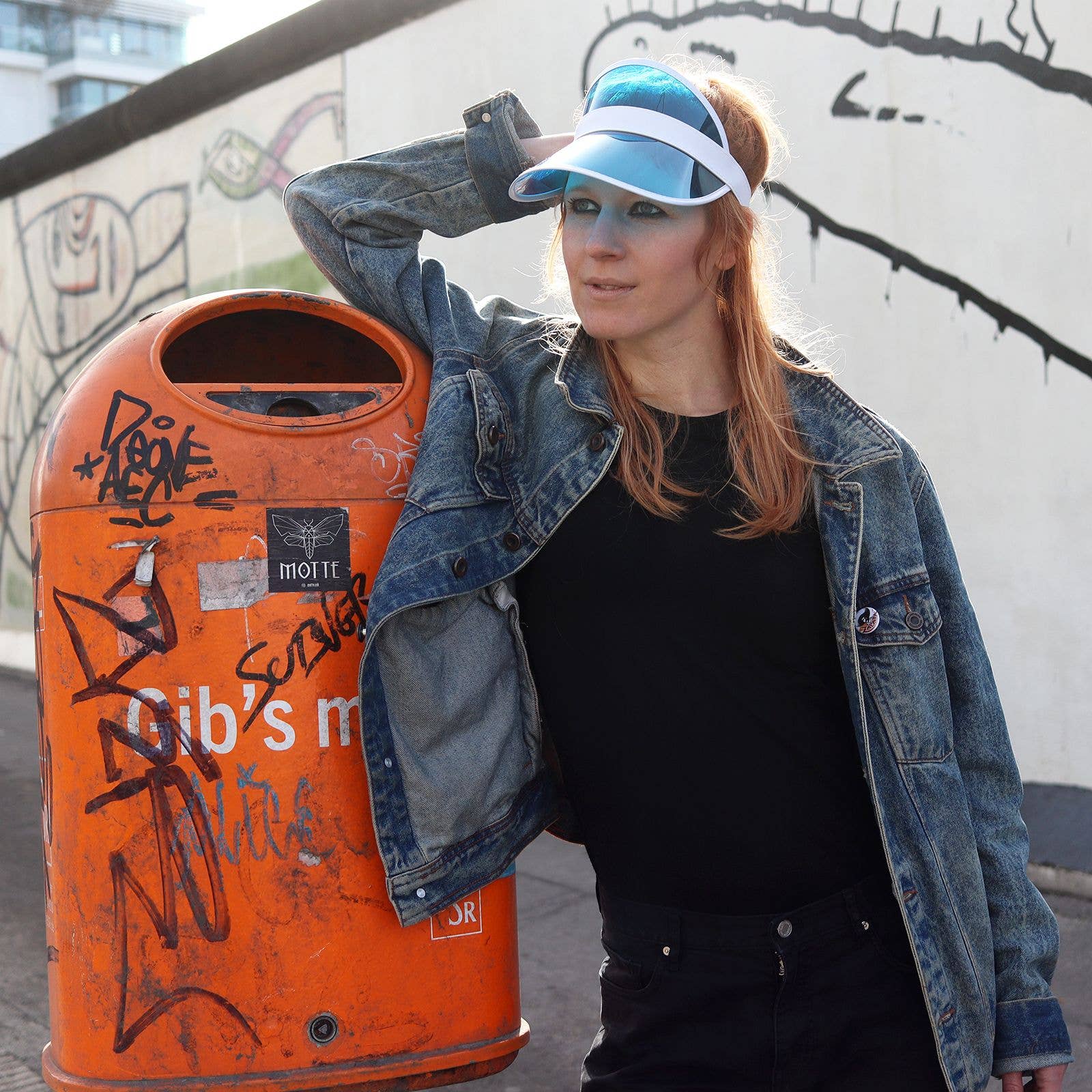 Tribal Trade GmbH - Wholesale Visor - Unisex - Visor cap retro shield cap 80s poker hat blue/white9