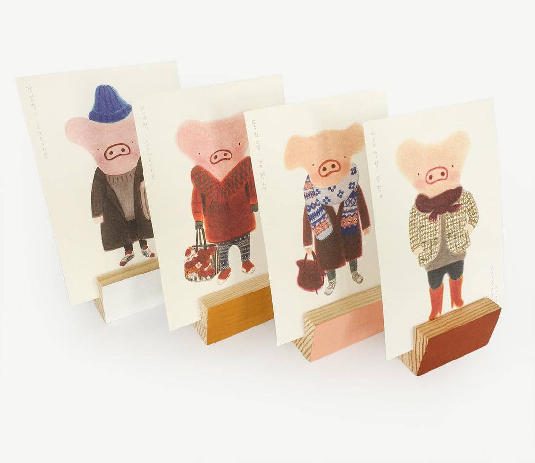 Wooden Objects Co - Wholesale Place Card / Place Holder - Color Block Wooden Photo Holder, Wood Picture Stand2