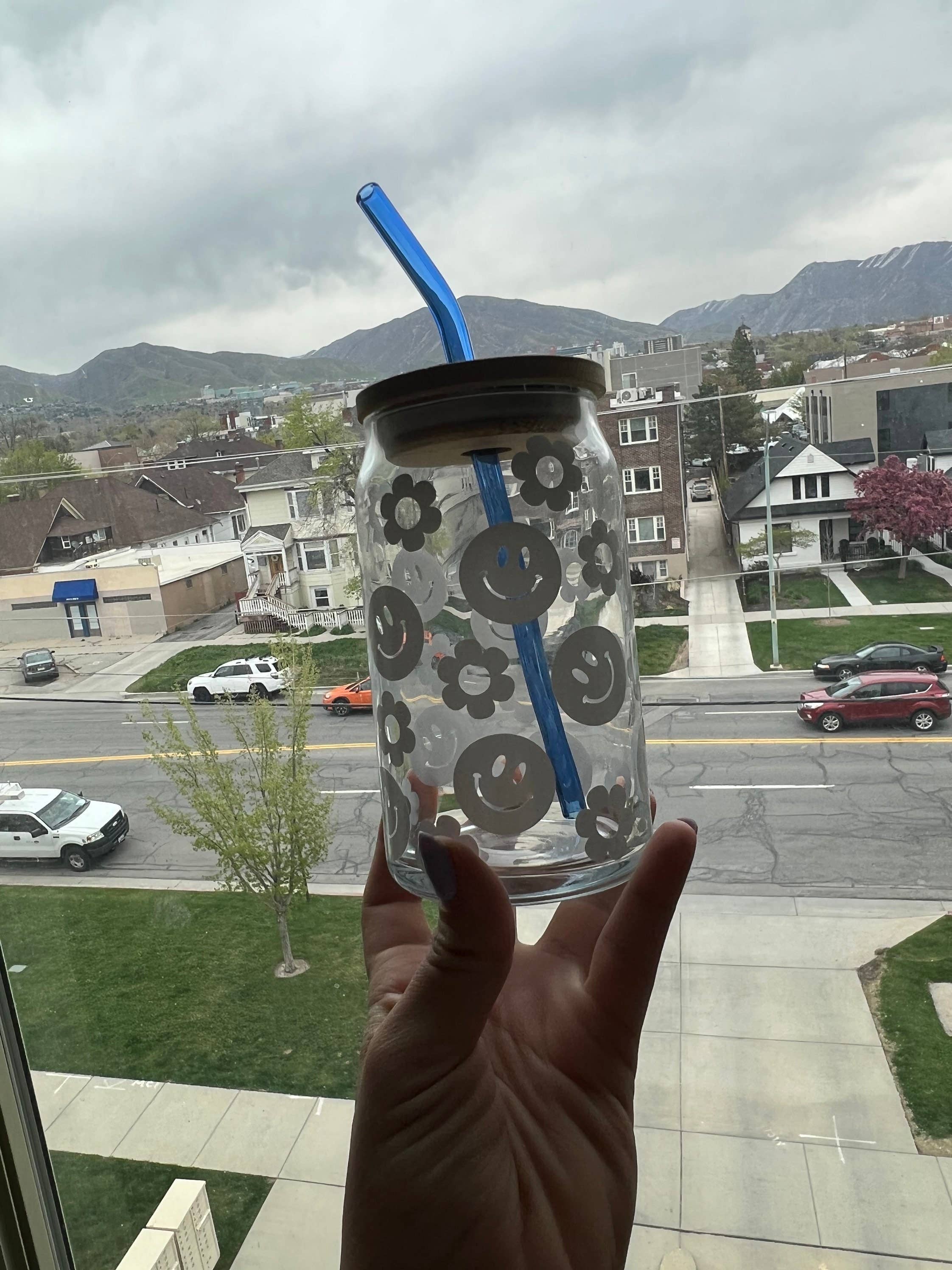 KDC Craft Shop – wholesale Dricksglas och koppar – Smiley Face blomma glas kopp2