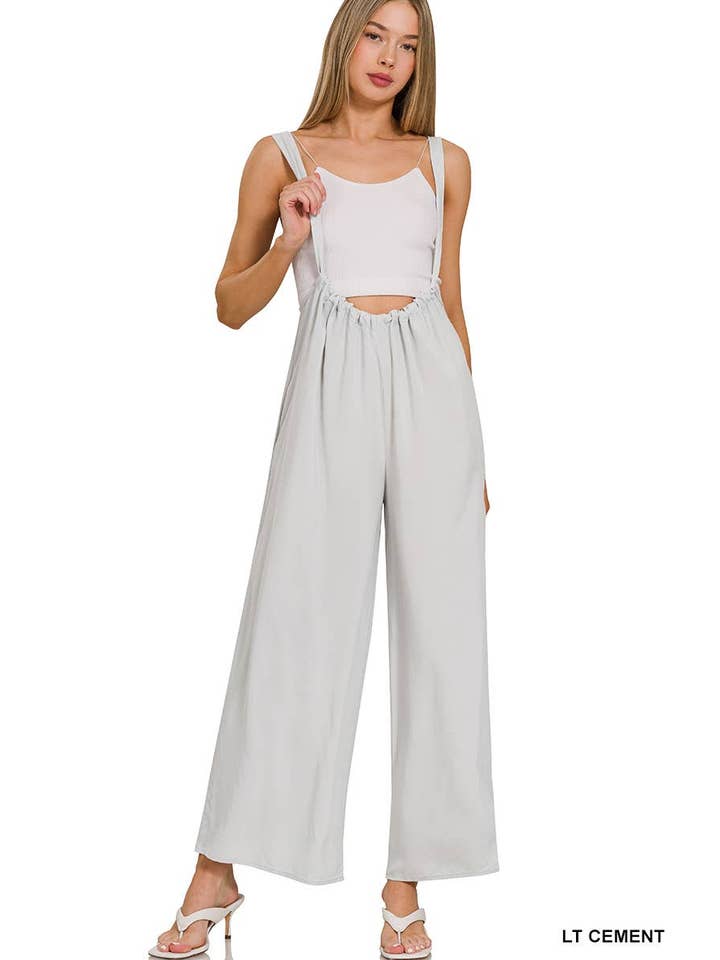 Vanilla Monkey – Engroshandel Jumpsuit - Dame – Vævet jumpsuit med seler og bindebånd samt lommer4