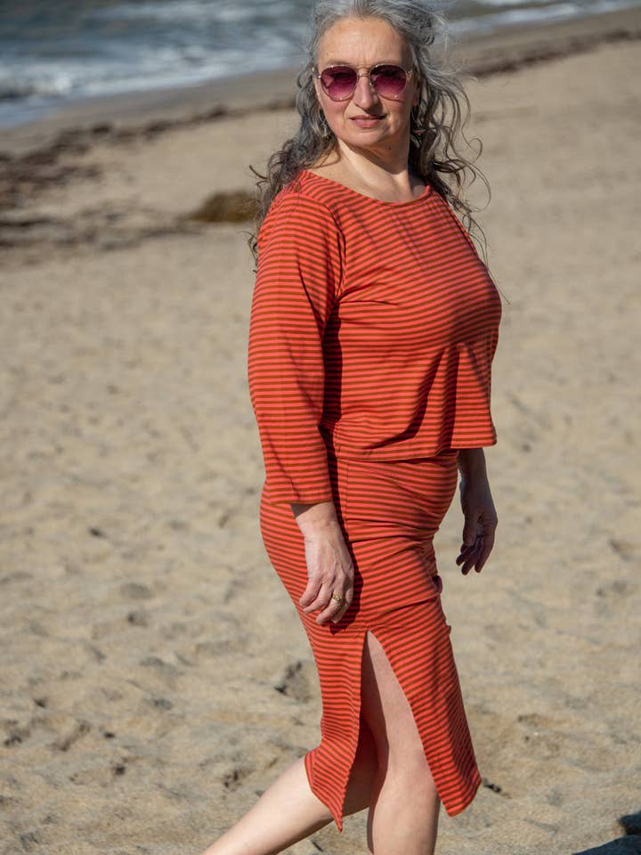 Organic Striped Skirt for wholesale by Zig Zag Asian Collection