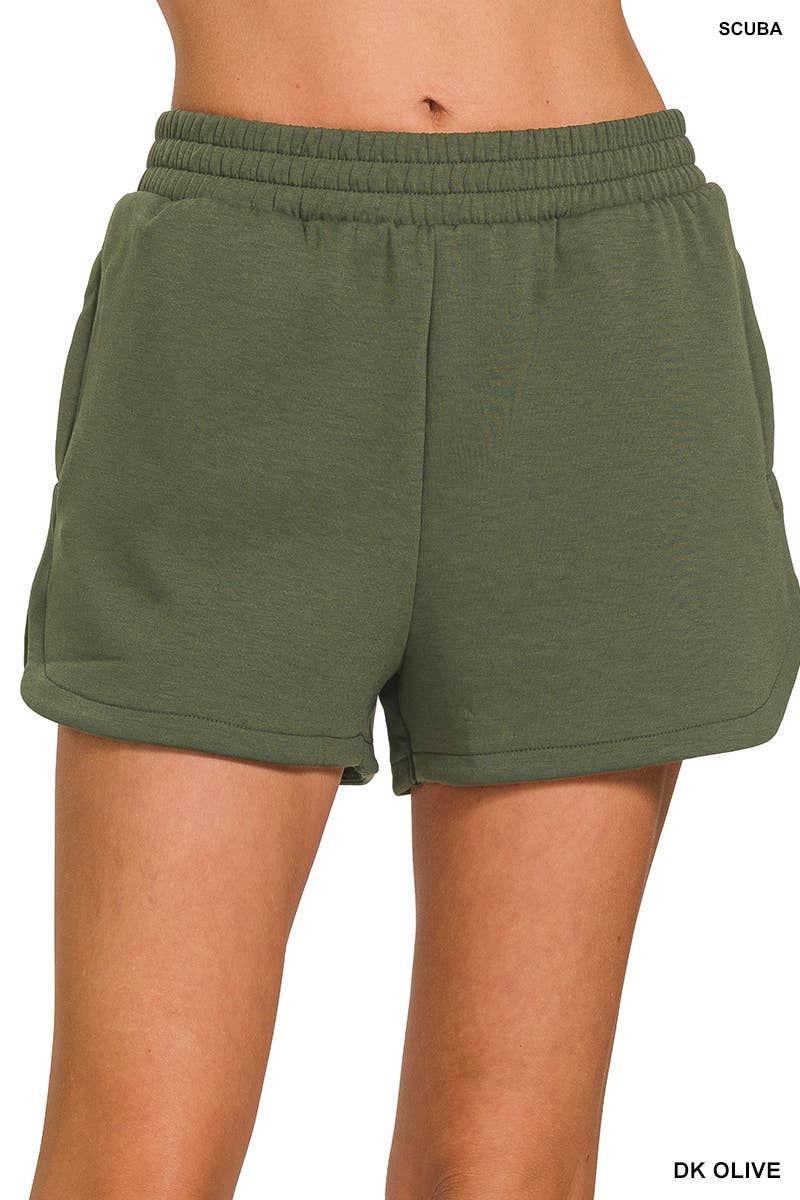 42POPS - Vendita all'ingrosso Pantaloncini - Donna - Shorts a vita elastica stile delfino con tasche1