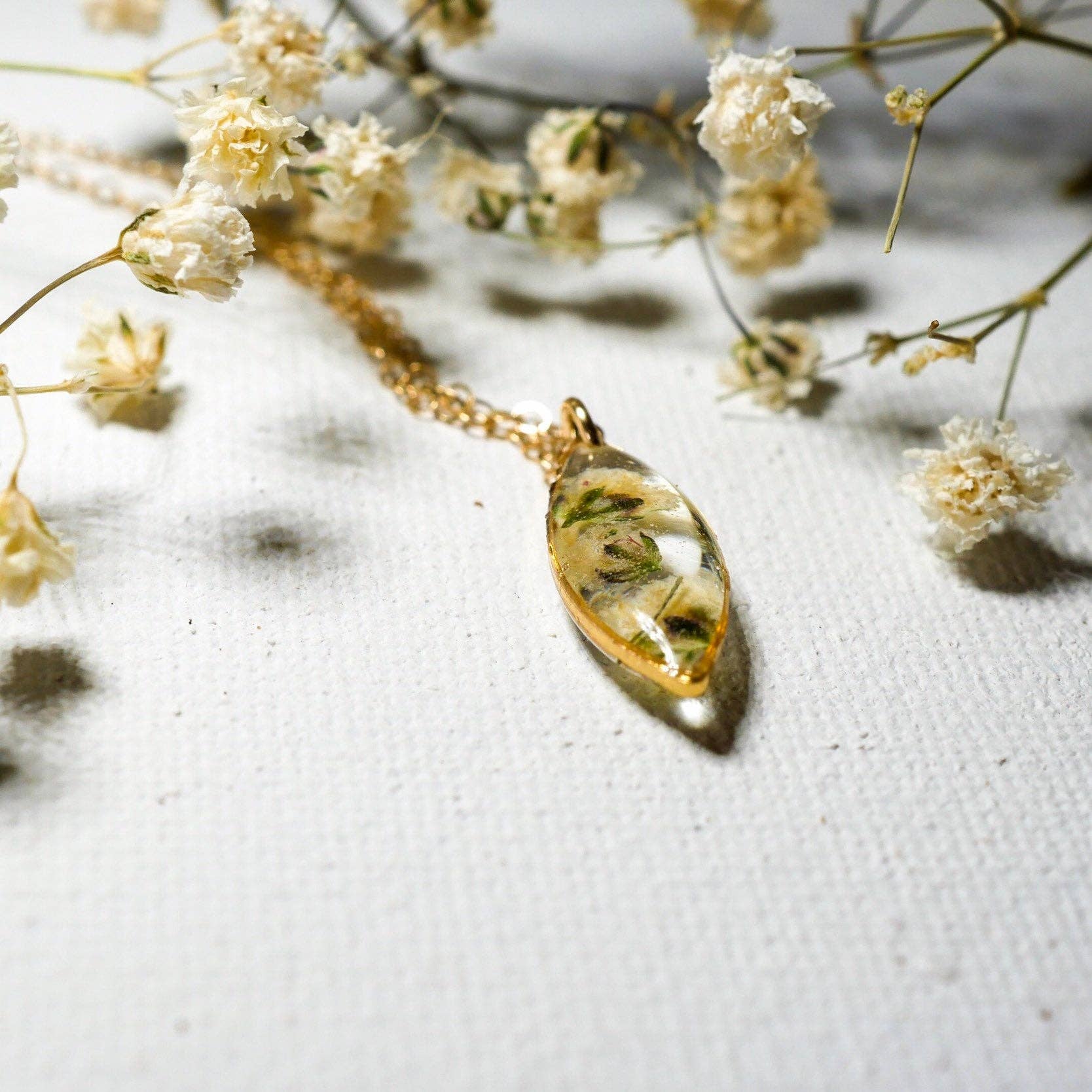 Remedy Designs - Wholesale Pendant/charm necklace - Tiny Baby's Breath Marquise necklace7