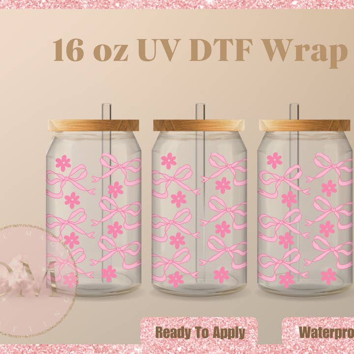 Flores y Lazos Coqueta UV DTF Wrap para venta al por mayor de Dm Crafting