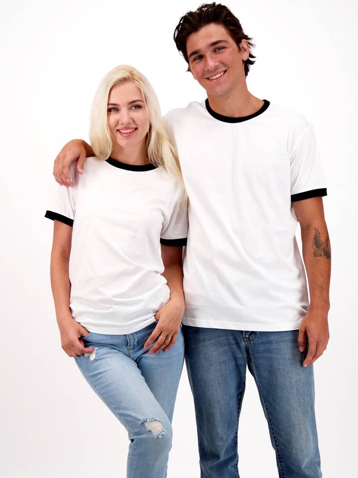 white The Responsible Ringer T Shirt Game Day! for wholesale on Faire1