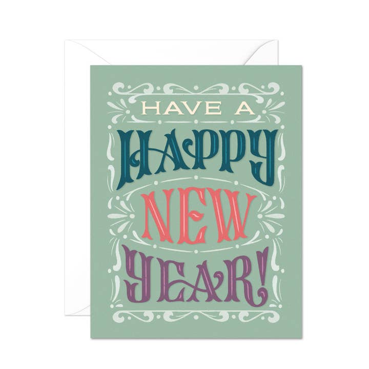Happy New Year Holiday Card for wholesale by By Amanda Fitz