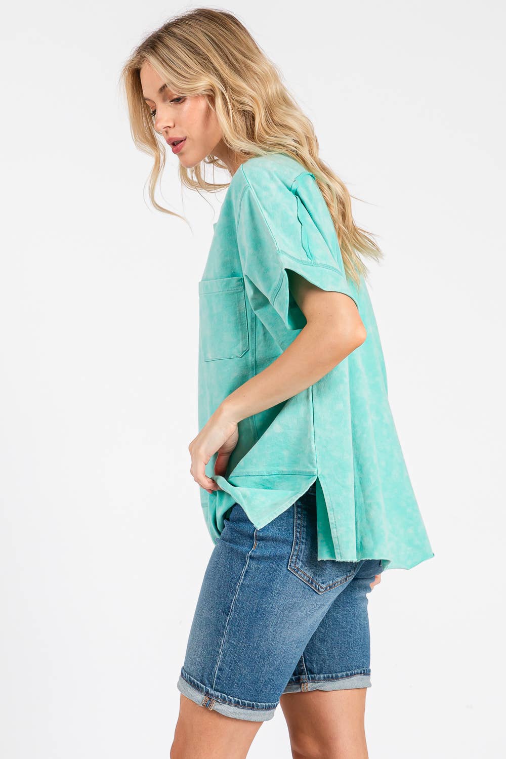 Sage + Fig – Engroshandel T-shirt – til kvinder – VINTAGE MINERAL VASKET KORTÆRMET TEE (ST7809)9