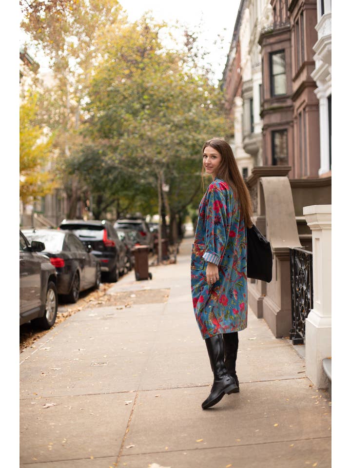 VIKOLINO - Venta al por mayor Kimono - Mujer - Chaqueta larga estilo kimono/Duster de terciopelo17