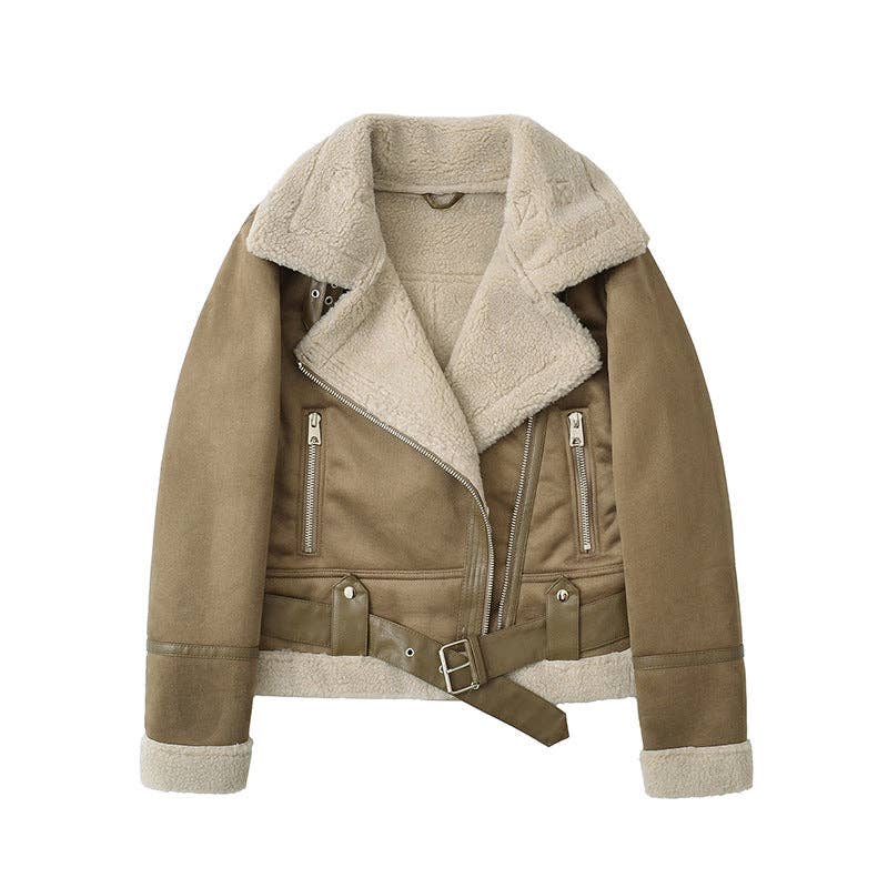 SALINA TRADING INC - Wholesale Fur/Faux Fur Coat - Women's - Stylish Suede Coat with Warm Lamb Fur Lining for Women2